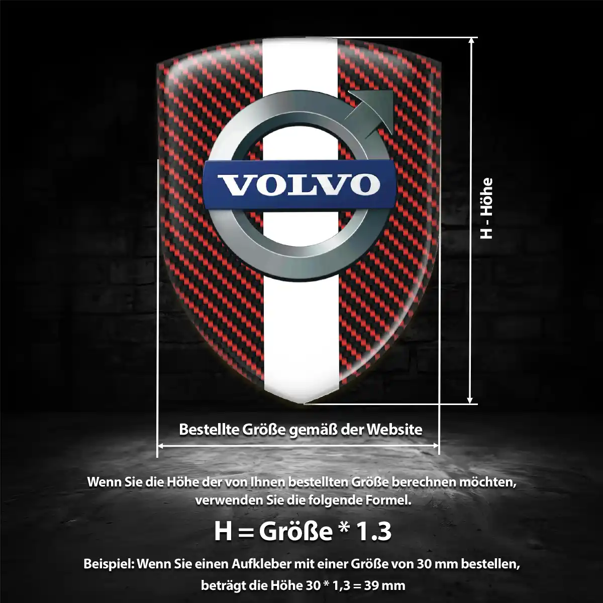 Volvo 3D Gel Aufkleber Silikon Auto Premiumqualität