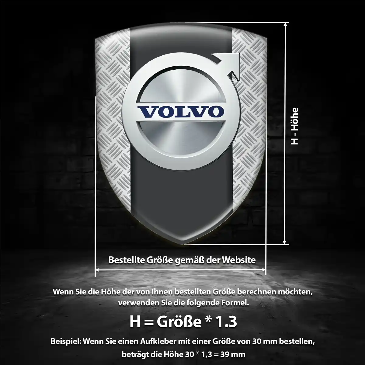 Volvo 3D Gel Aufkleber Silikon Edles Design