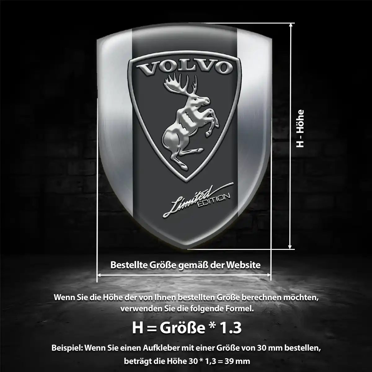 Volvo 3D Gel Aufkleber Silikon Elegantes Design