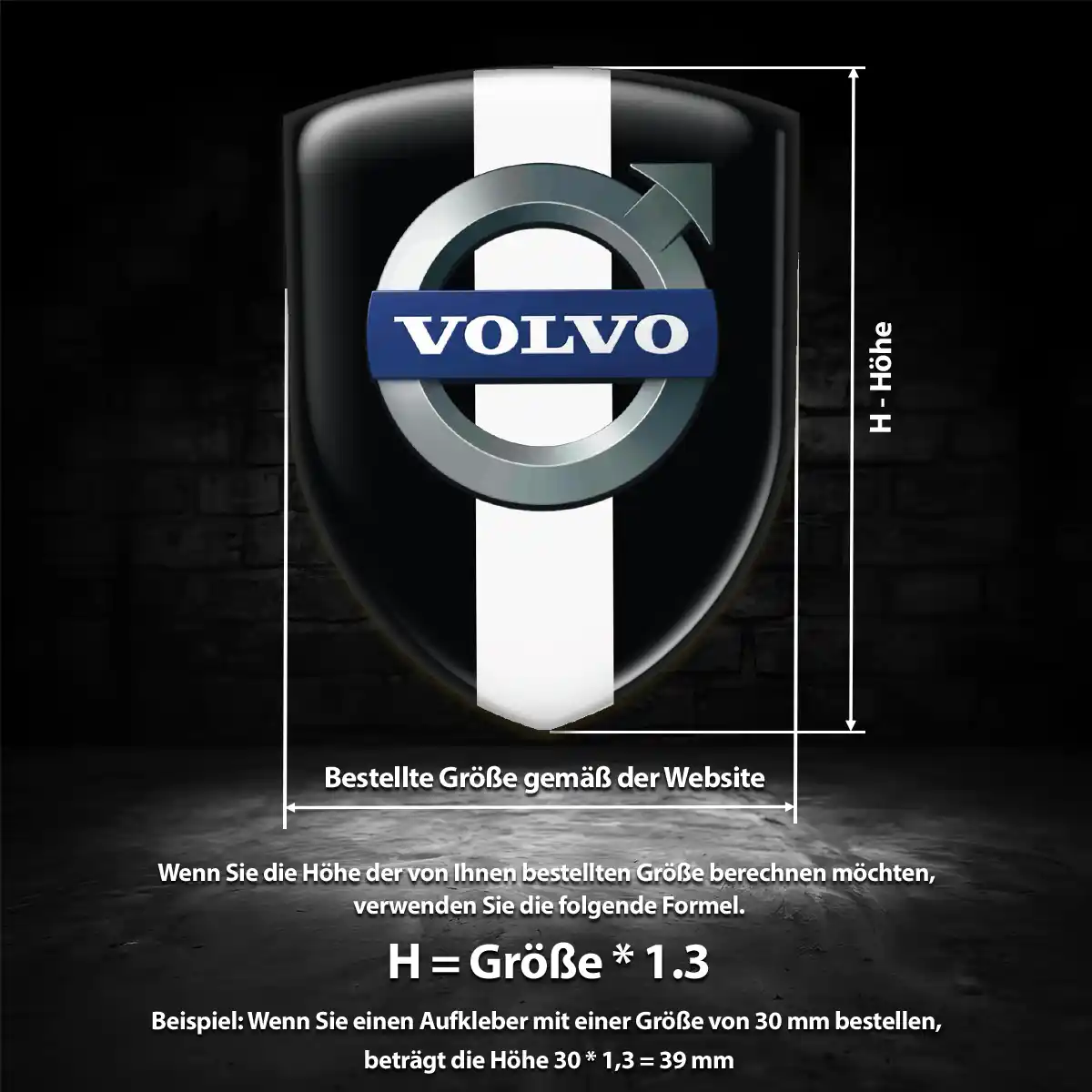 Volvo 3D Gel Aufkleber Silikon Erstklassige Qualität