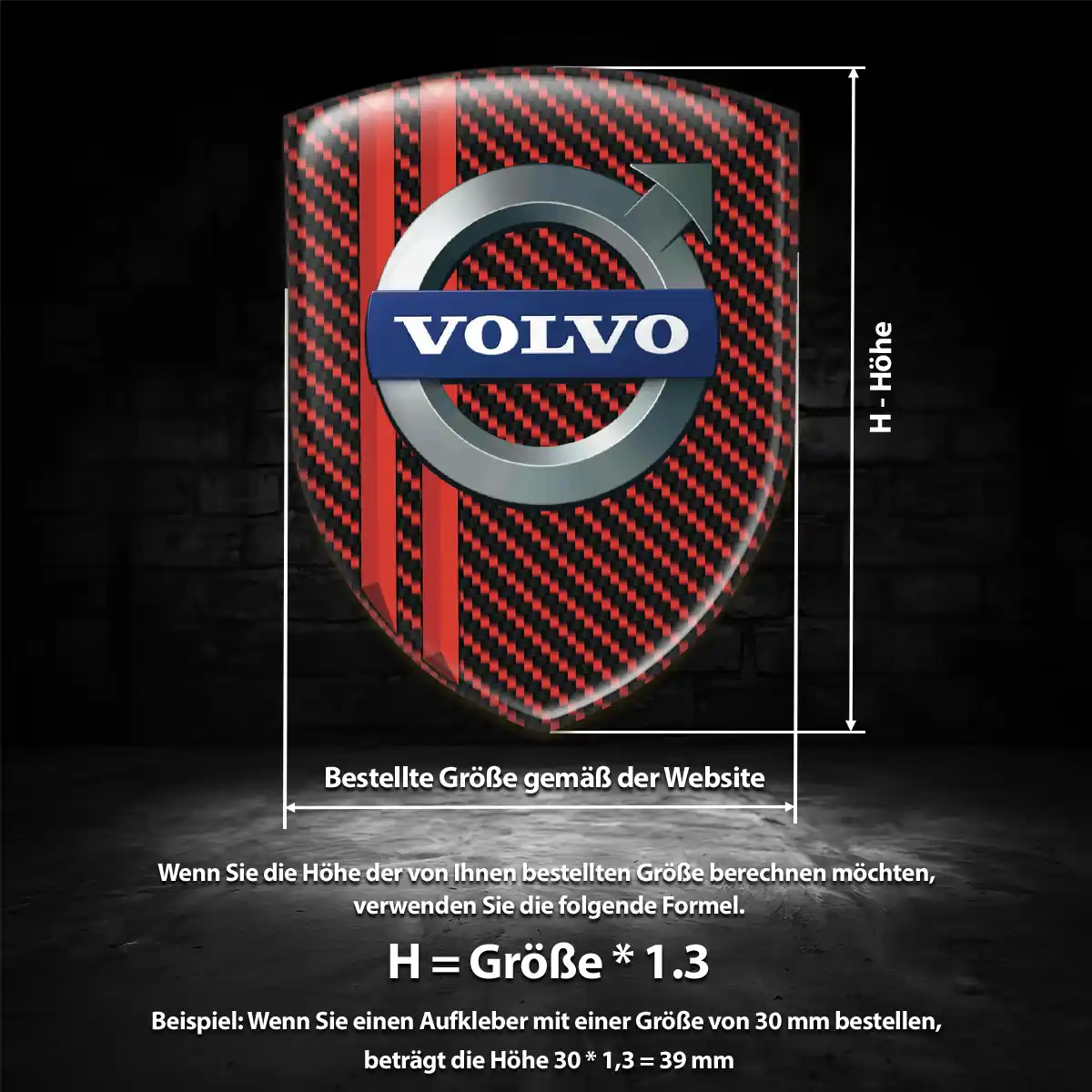 Volvo 3D Gel Aufkleber Silikon Stilvolles Design
