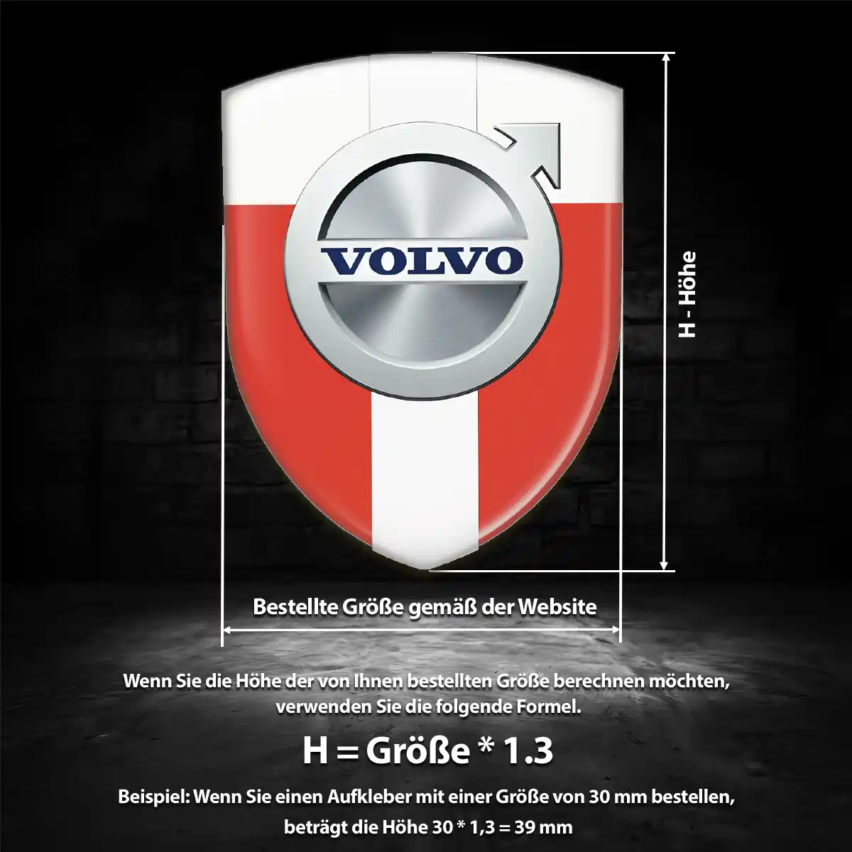Volvo 3D Gel Aufkleber Silikon Tuningfahrzeug