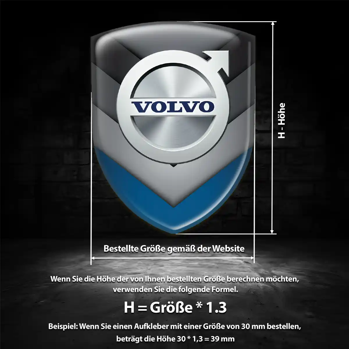 Volvo 3D Gel Aufkleber Stilvolles Design