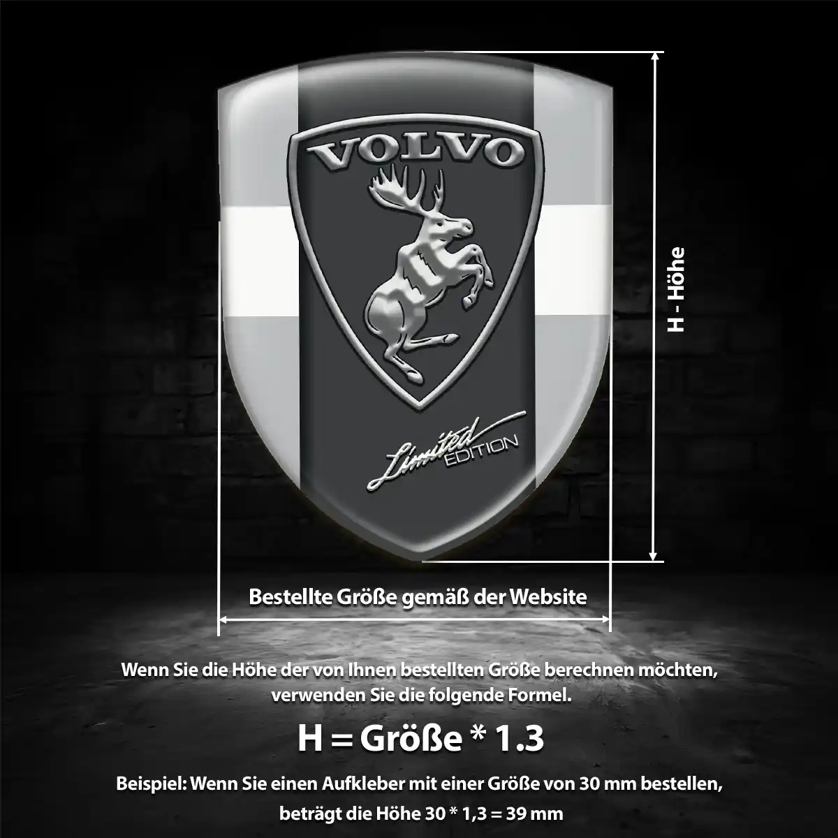 Volvo 3D Gel Aufkleber Wappen Anspruchsvolles Design