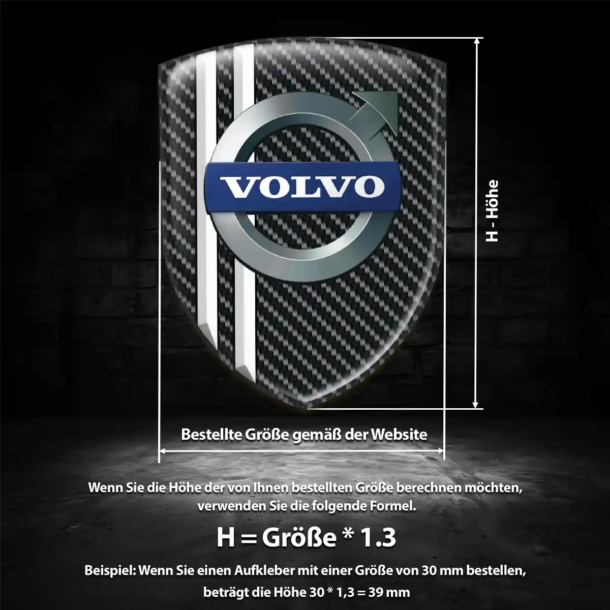 Volvo 3D Gel Aufkleber Wappen Ausdrucksstarkes Design