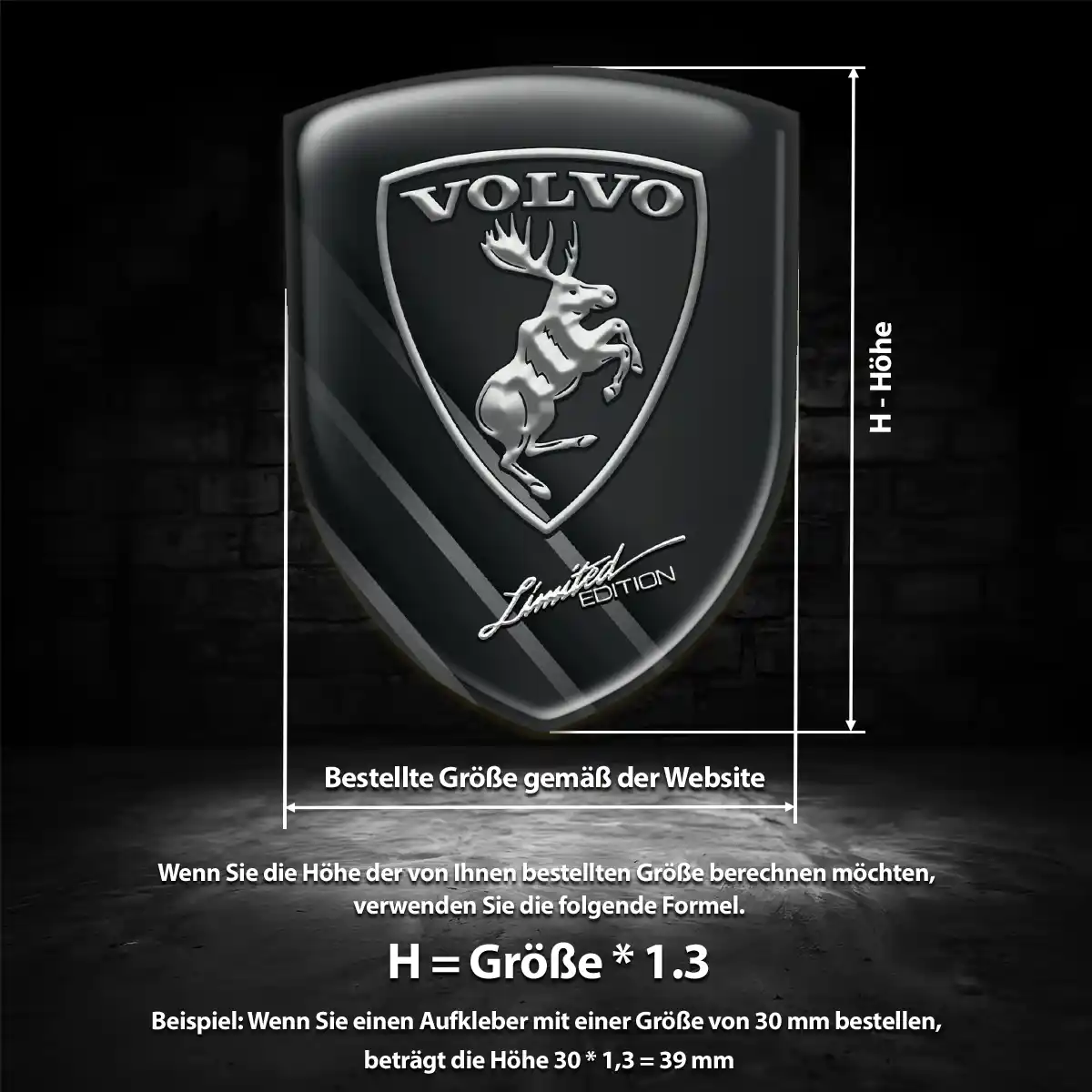 Volvo 3D Gel Aufkleber Wappen Auto Edles Design