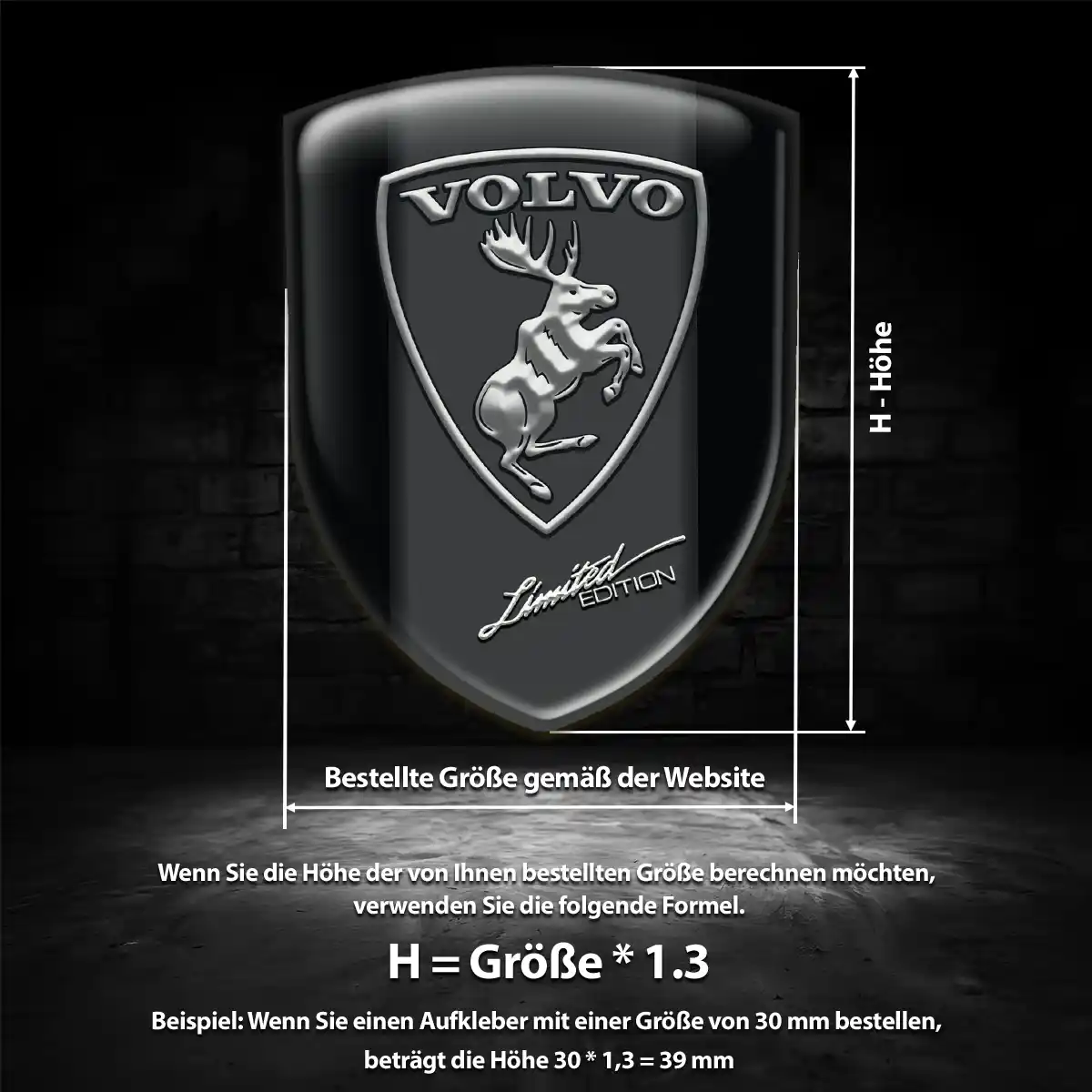 Volvo 3D Gel Aufkleber Wappen Auto Elegantes Design