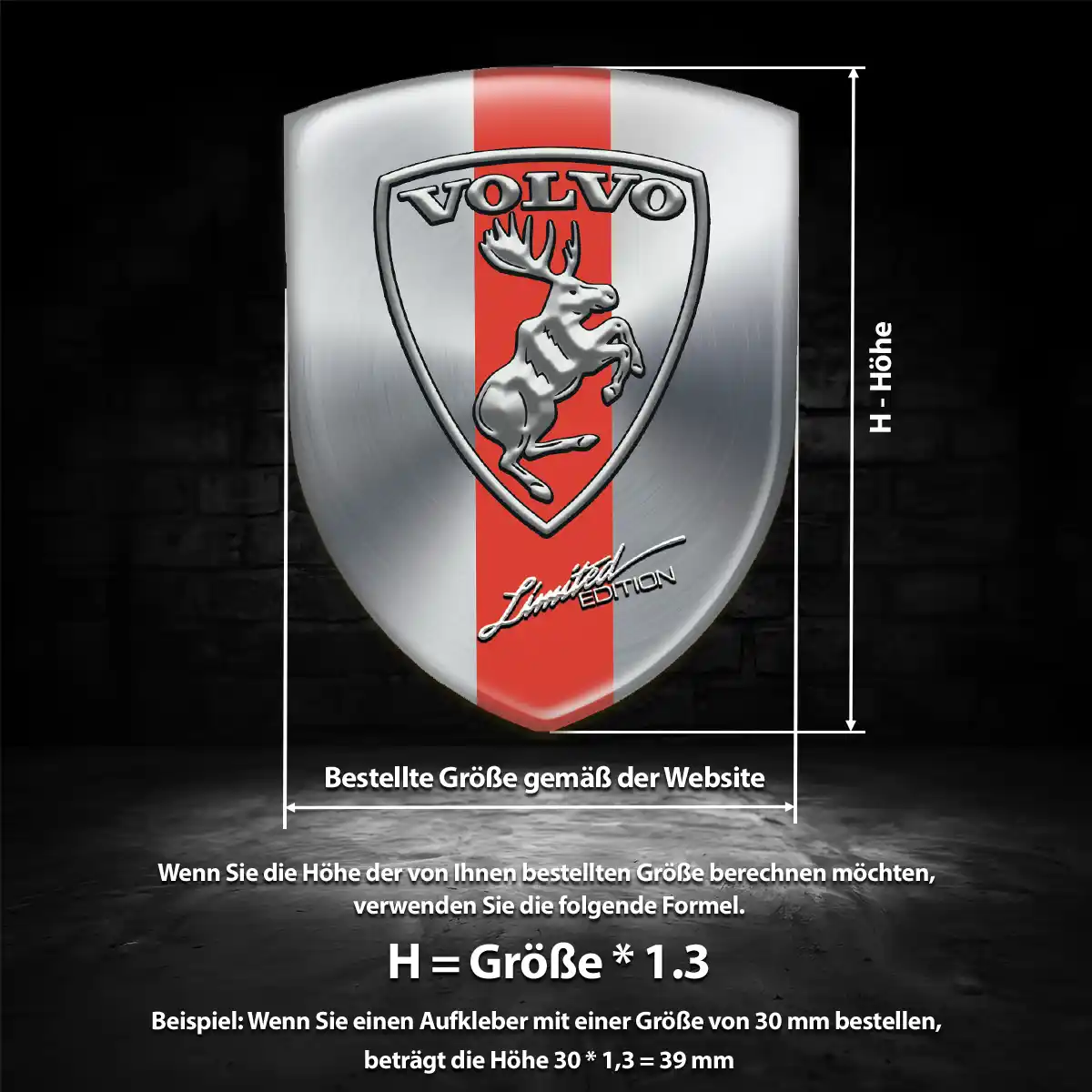 Volvo 3D Gel Aufkleber Wappen Auto Exterieurdesign