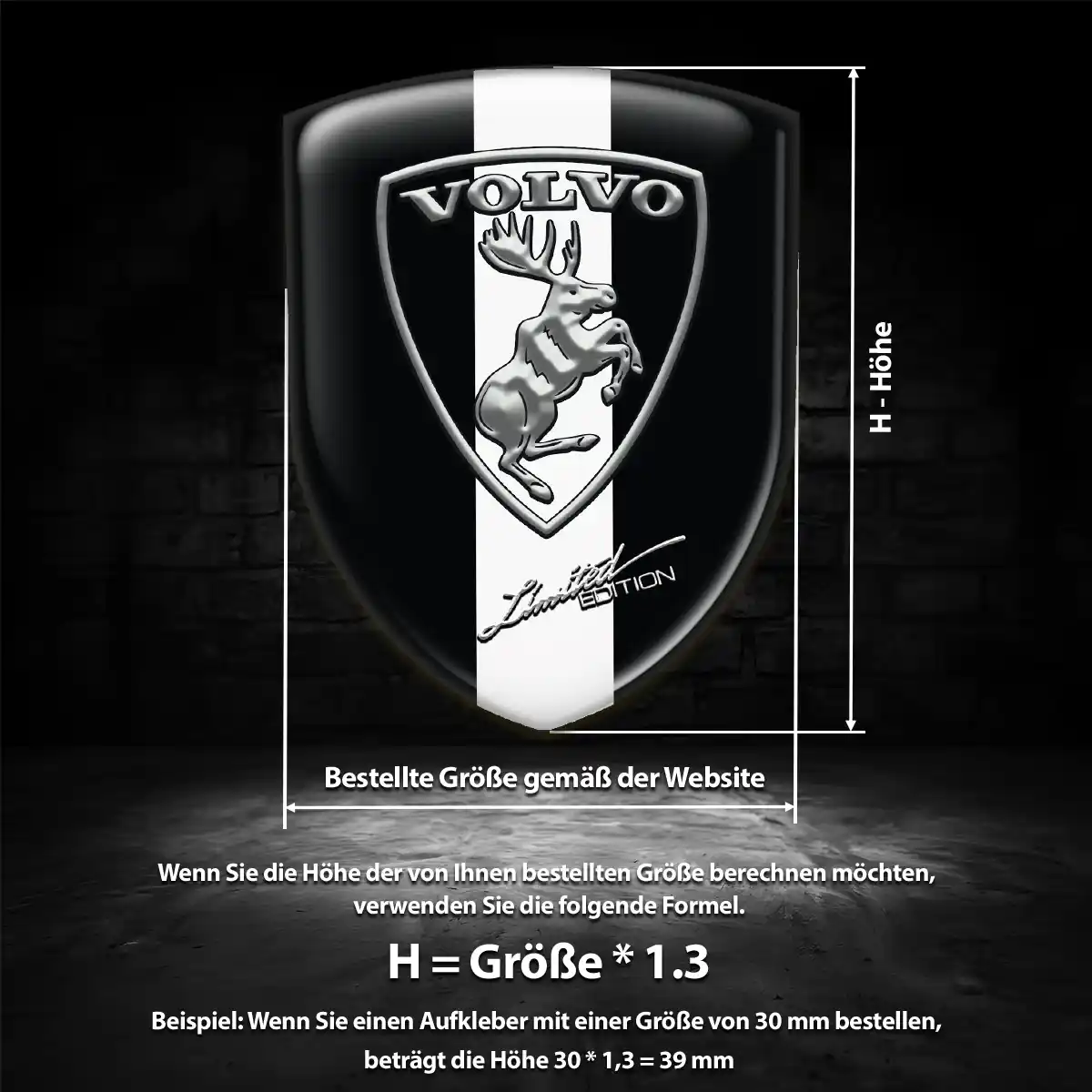 Volvo 3D Gel Aufkleber Wappen Auto Interieurdesign