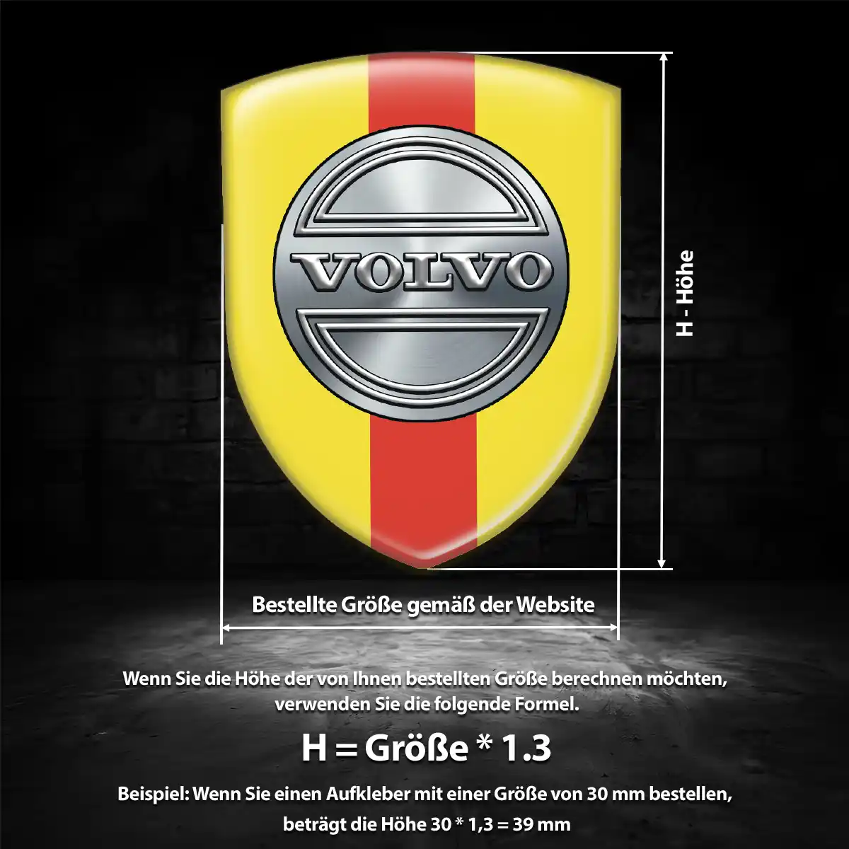 Volvo 3D Gel Aufkleber Wappen Auto Luxus-Edition
