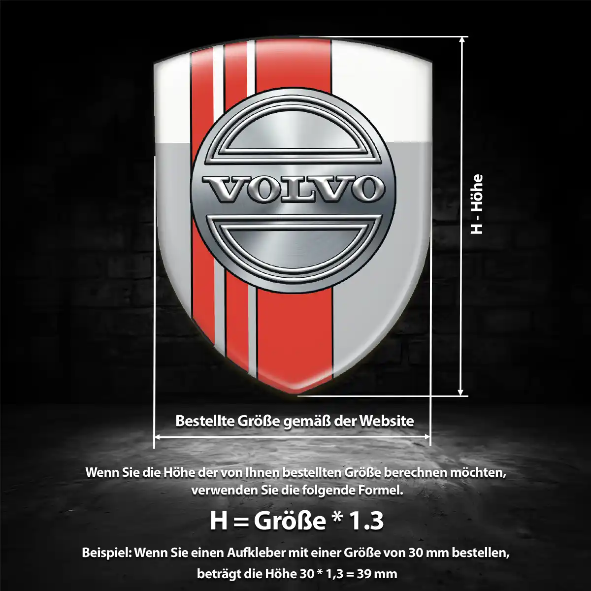 Volvo 3D Gel Aufkleber Wappen Auto Modernes Design