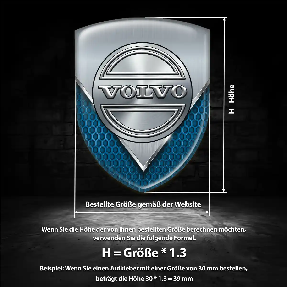 Volvo 3D Gel Aufkleber Wappen Auto Stilvolles Design
