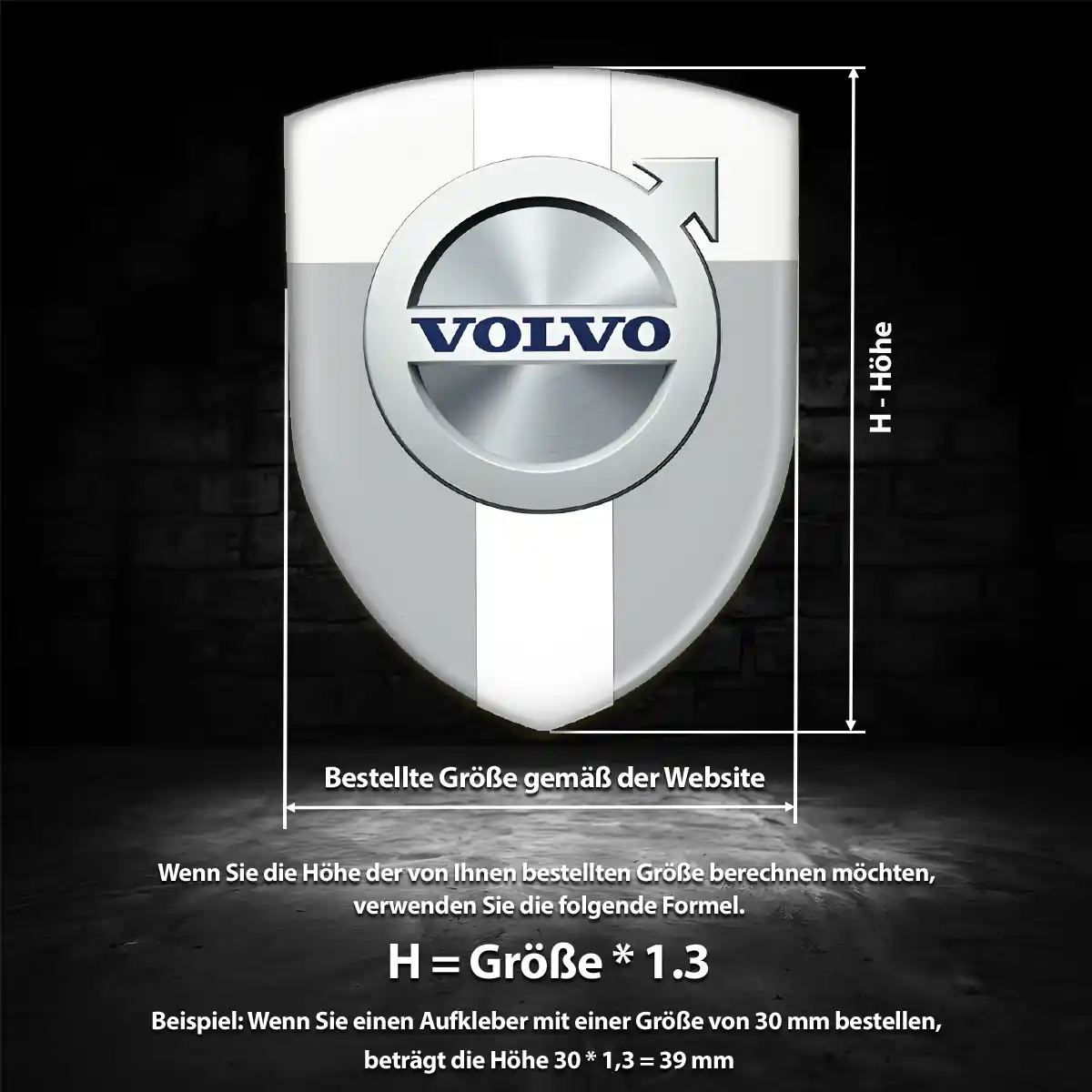 Volvo 3D Gel Aufkleber Wappen Edles Design