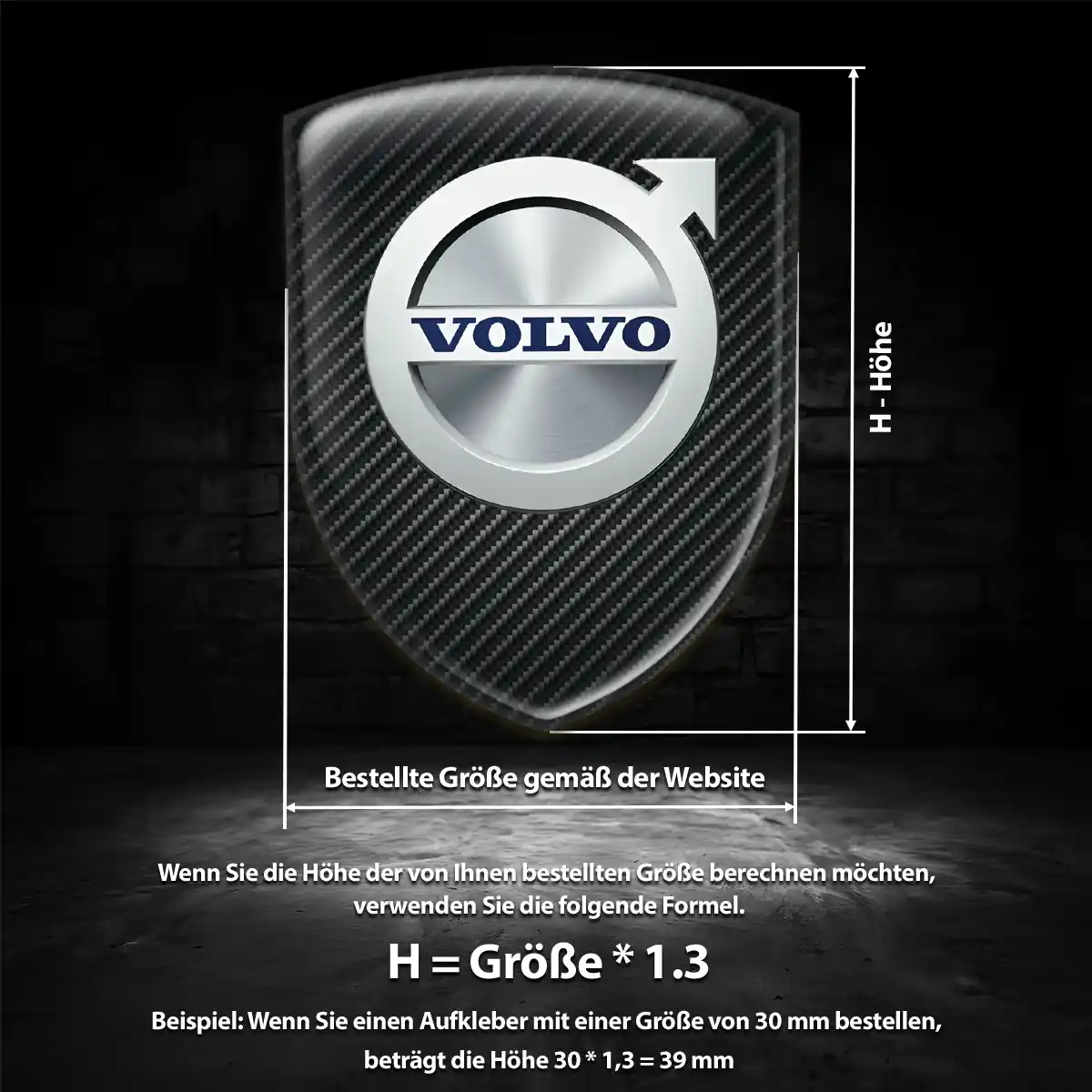 Volvo 3D Gel Aufkleber Wappen Elegantes Design