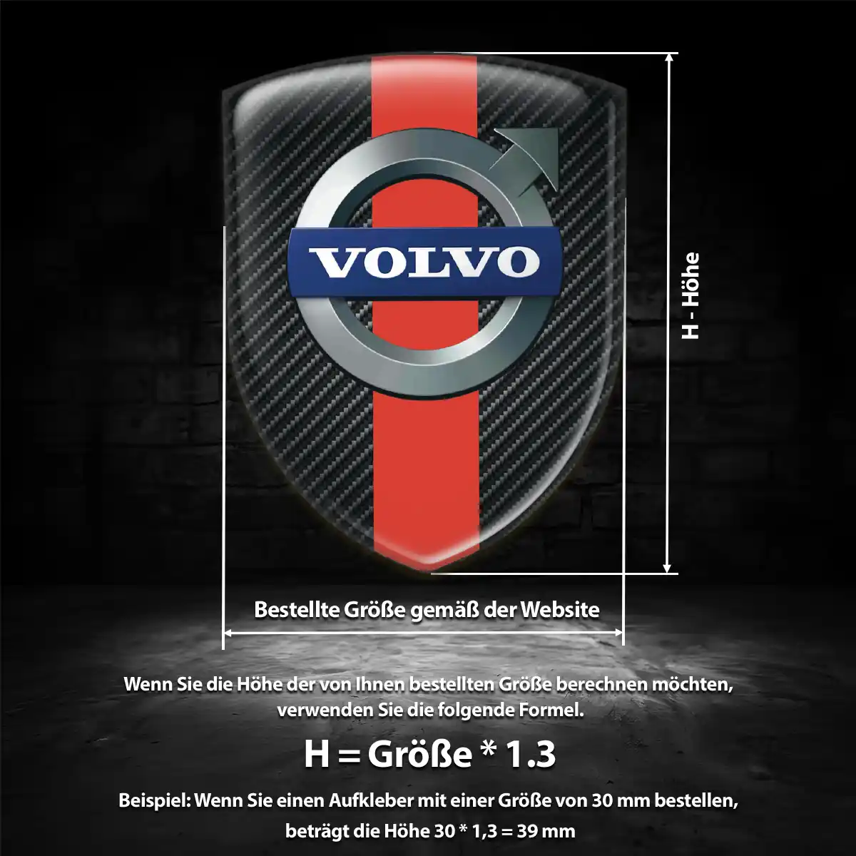 Volvo 3D Gel Aufkleber Wappen Erstklassige Qualität