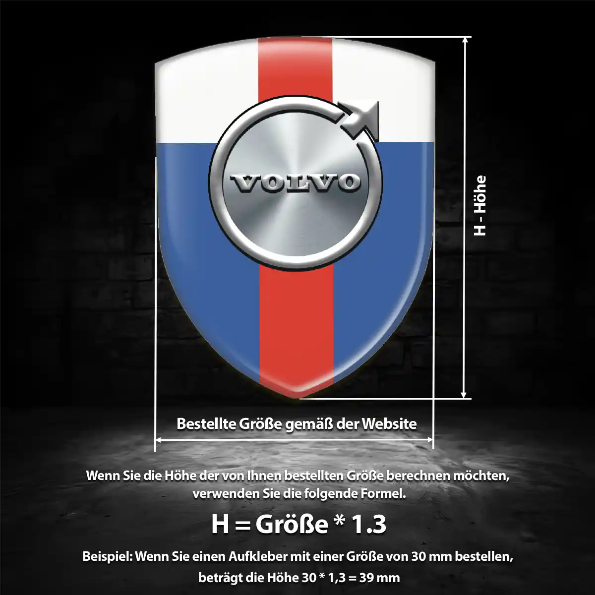 Volvo 3D Gel Aufkleber Wappen Hohe Qualität