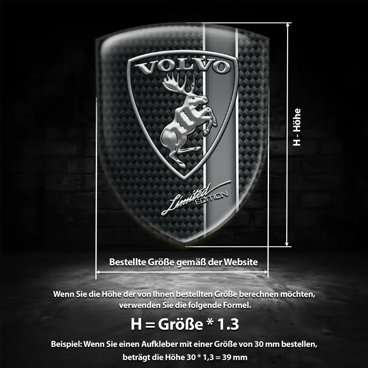 Volvo 3D Gel Aufkleber Wappen Markenedition