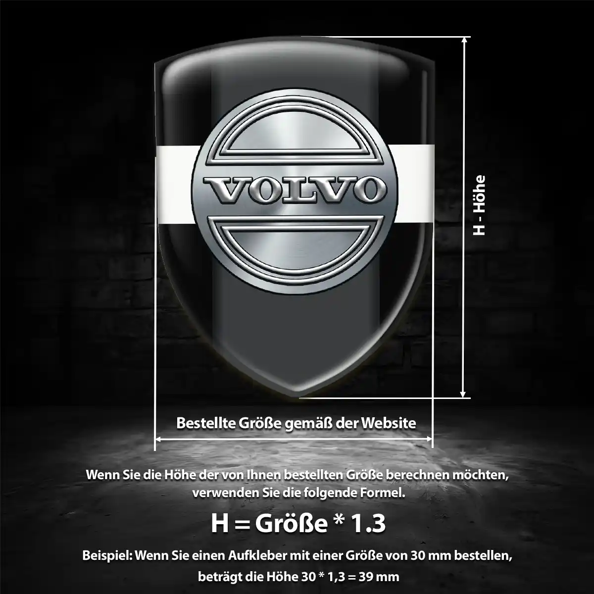Volvo 3D Gel Aufkleber Wappen Premiumqualität