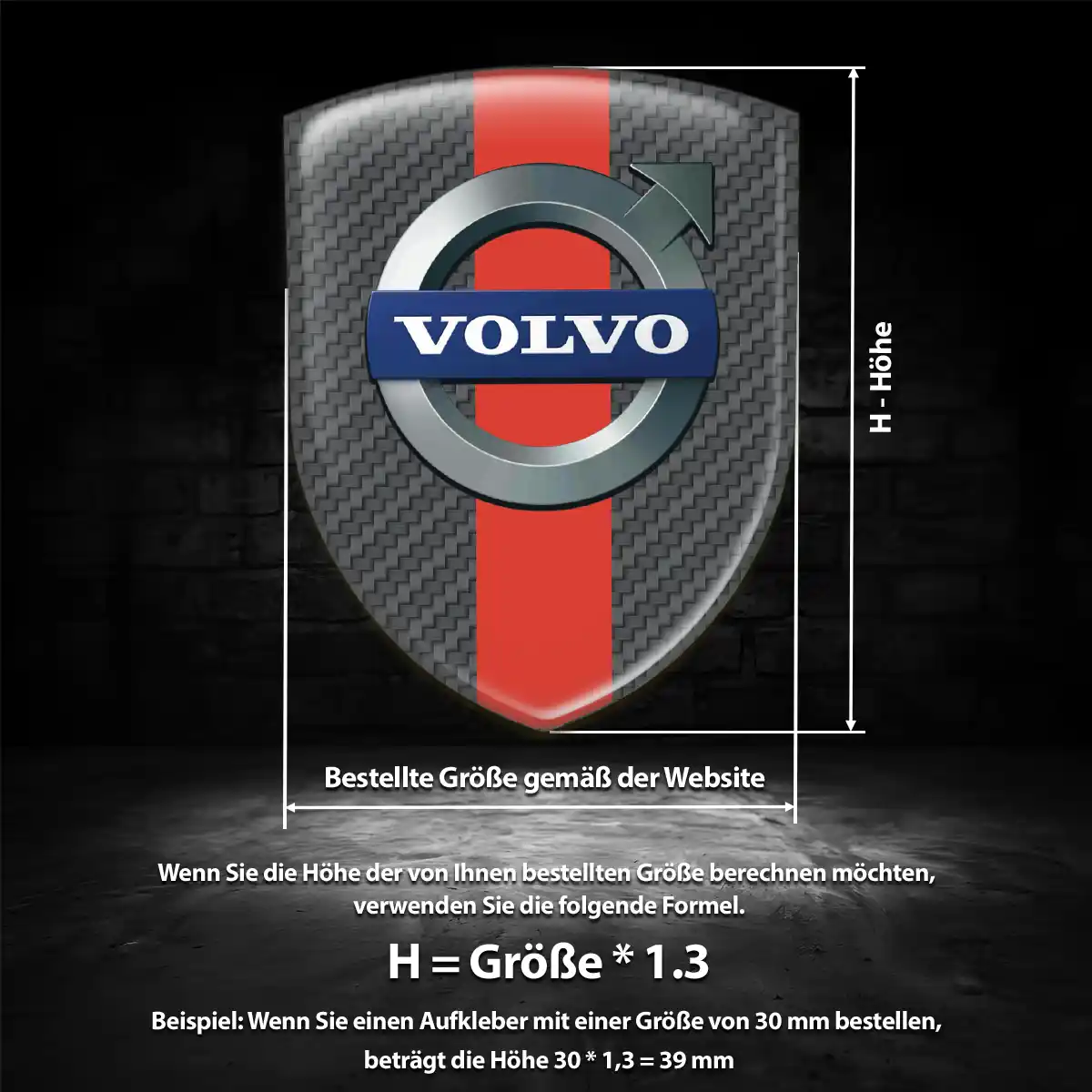 Volvo 3D Gel Aufkleber Wappen Stilvolles Design