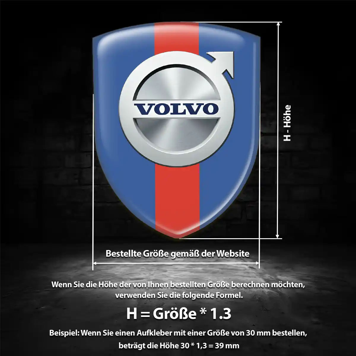 Volvo 3D Gel Aufkleber Wappen Tuningfahrzeug
