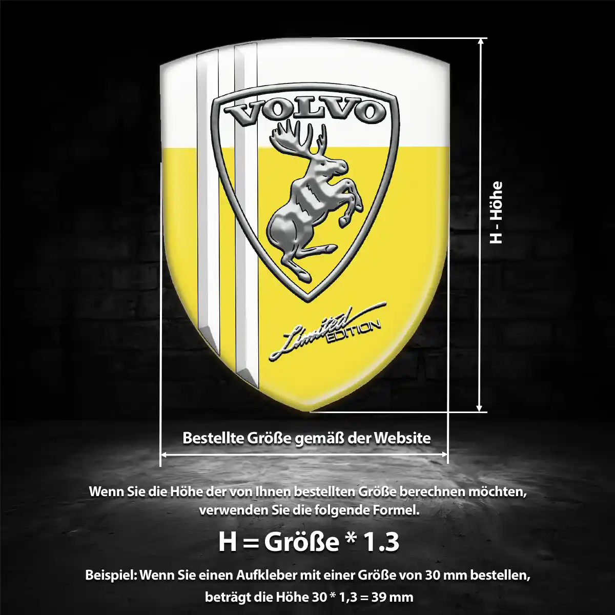 Volvo Aufkleber 3D Gel Emblem Auto Hochwertiges Harz
