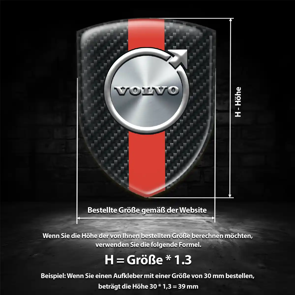 Volvo Aufkleber 3D Gel Emblem Edles Design