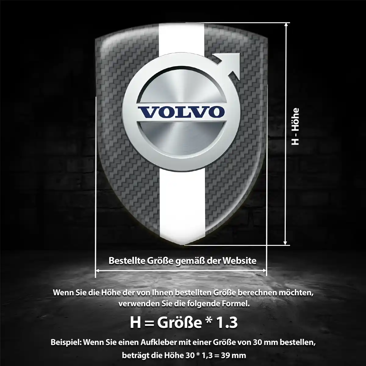 Volvo Aufkleber 3D Gel Emblem Elegantes Design