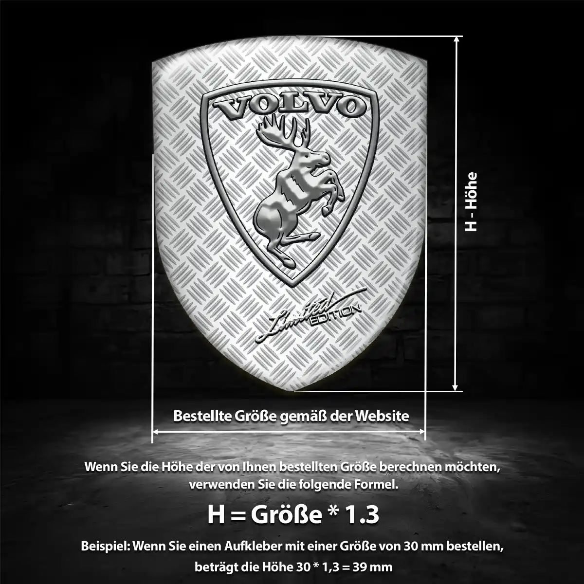 Volvo Aufkleber 3D Gel Emblem Hochwertiges Harz