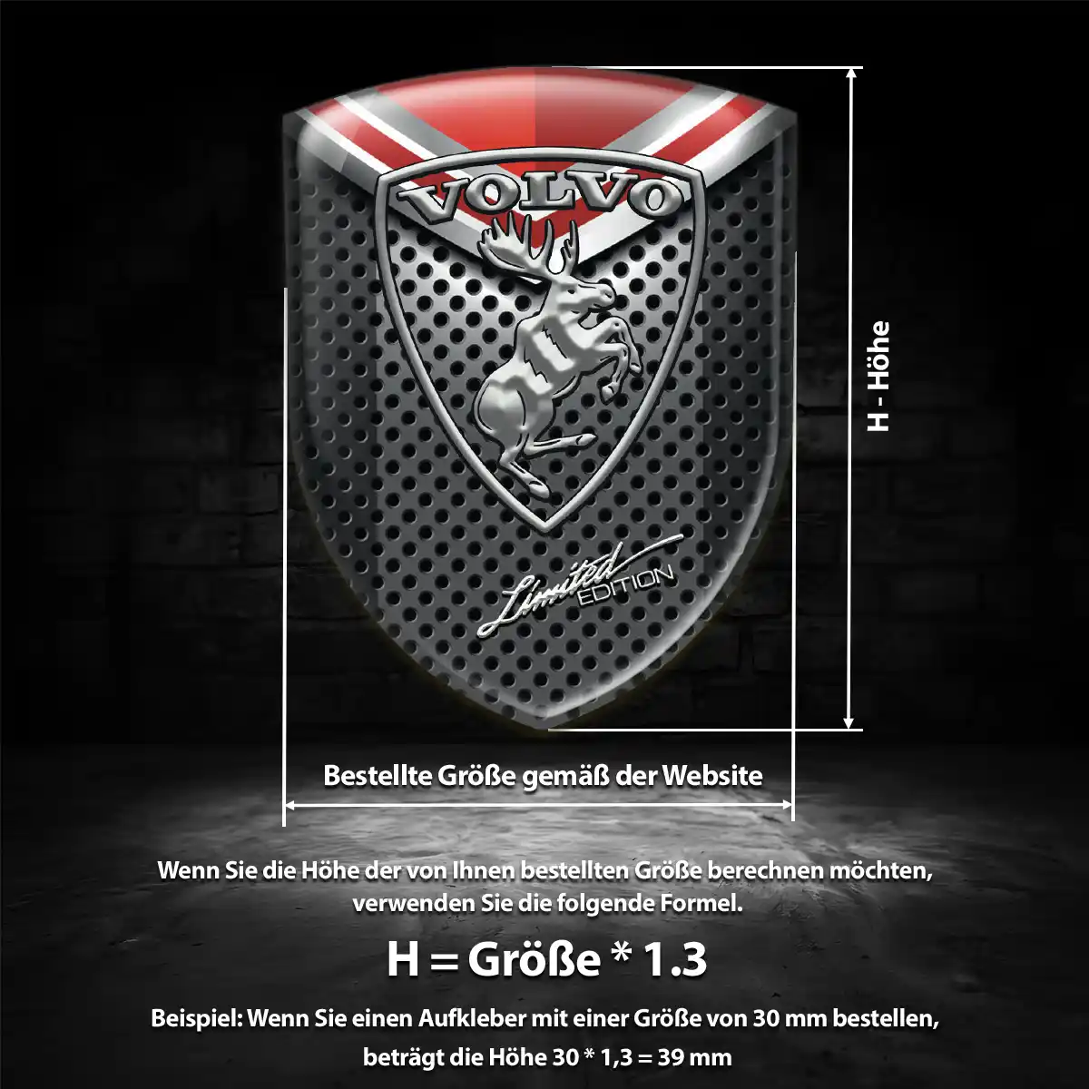 Volvo Aufkleber 3D Gel Emblem Modernes Design