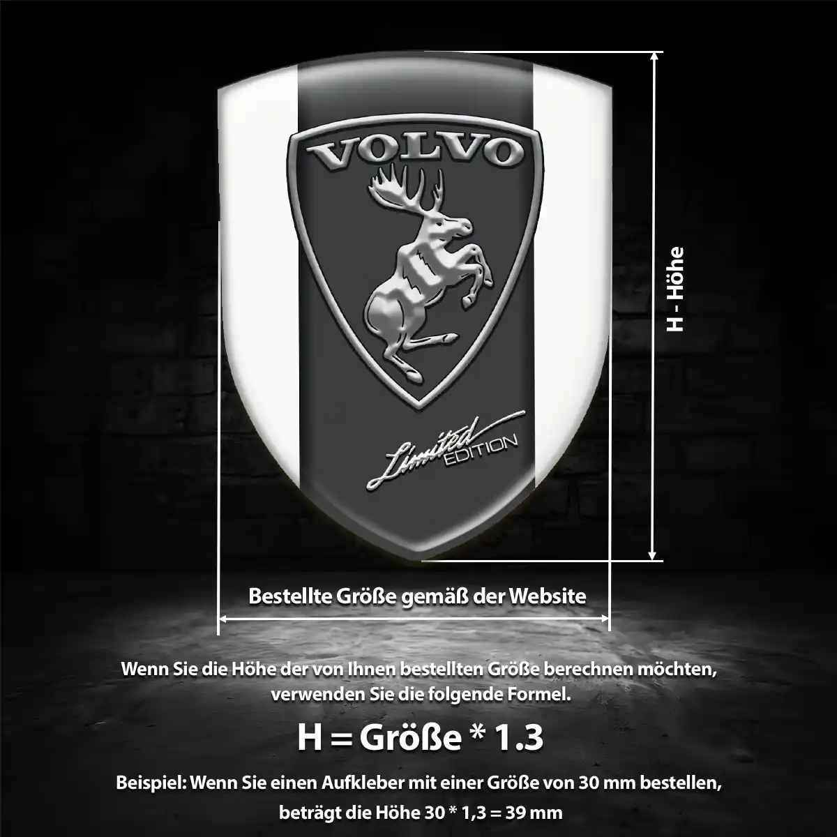 Volvo Aufkleber 3D Gel Emblem Premium-Edition