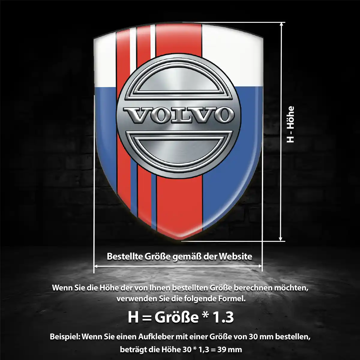 Volvo Aufkleber 3D Gel Embleme Auto Edles Design
