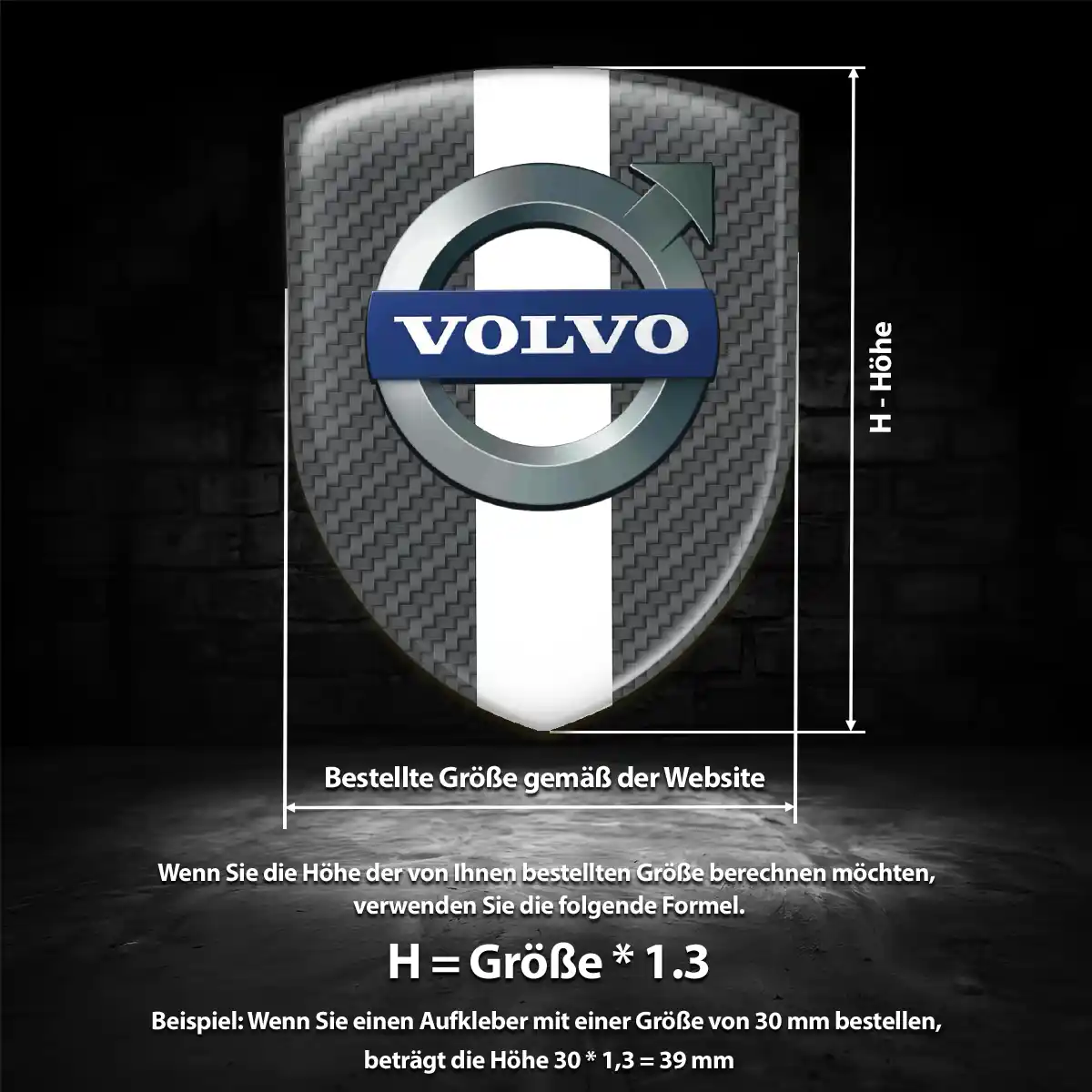 Volvo Aufkleber 3D Gel Embleme Auto Interieurdesign