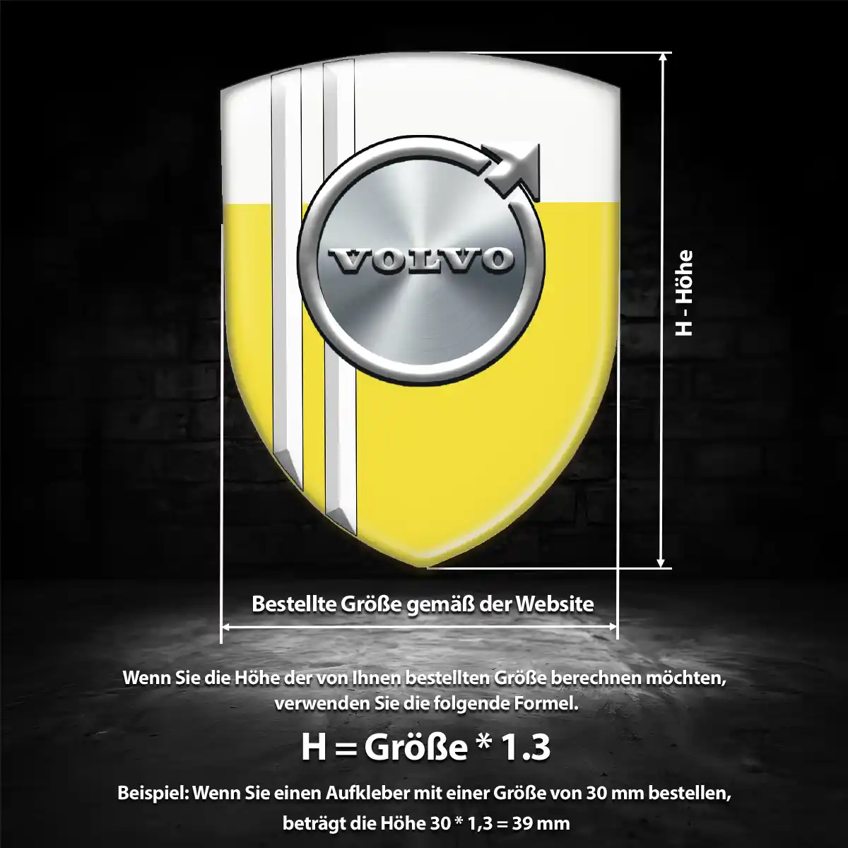 Volvo Aufkleber 3D Gel Embleme Elegantes Design