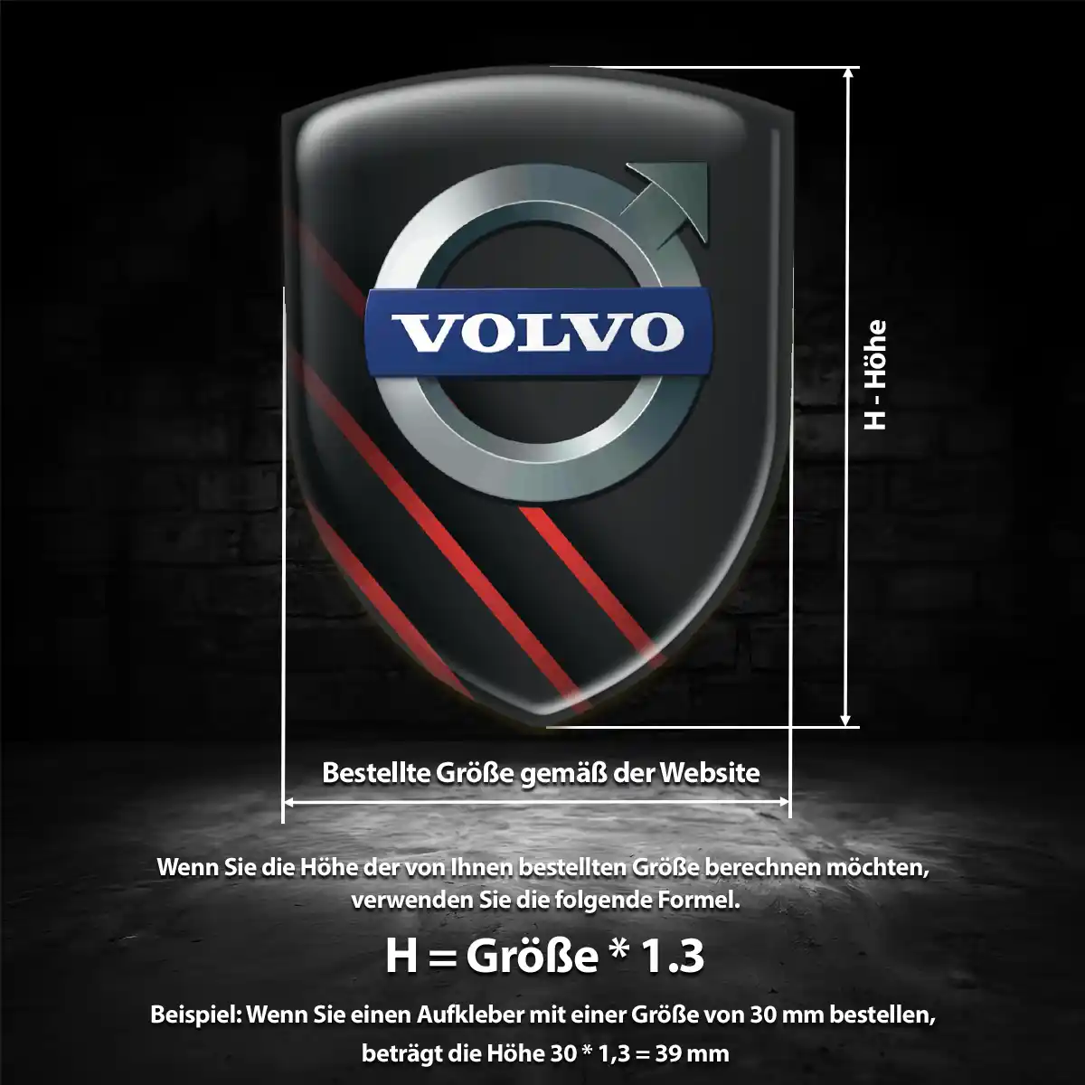 Volvo Aufkleber 3D Gel Embleme Interieurdesign