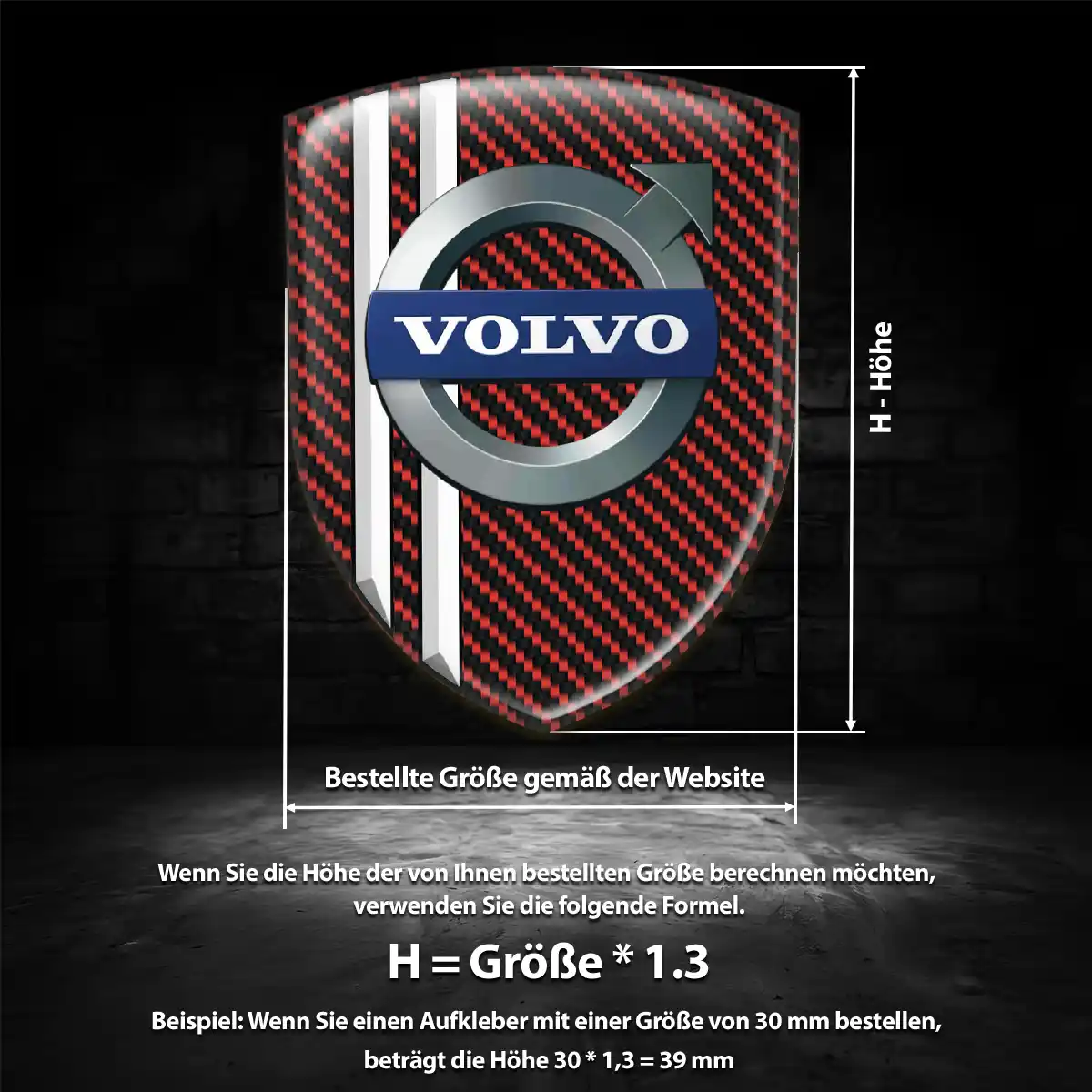 Volvo Aufkleber 3D Gel Silikon Edles Design