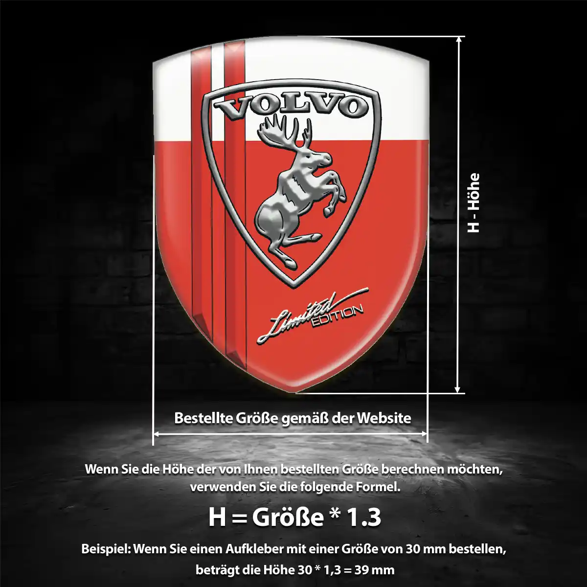 Volvo Aufkleber 3D Gel Wappen Anspruchsvolles Design