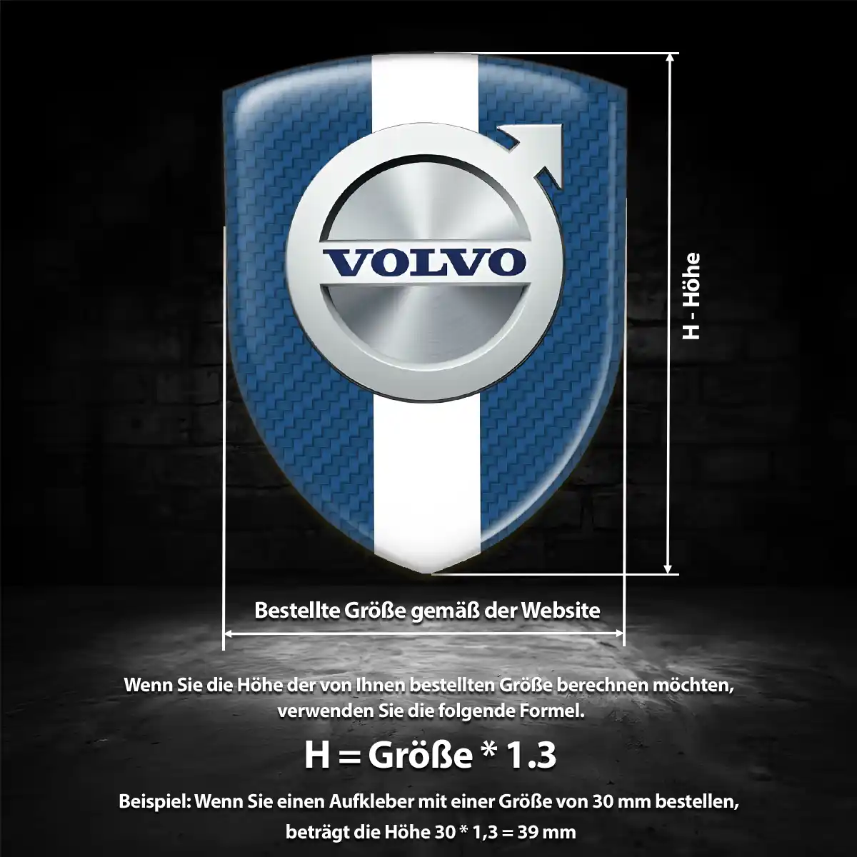 Volvo Aufkleber 3D Gel Wappen Auto Elegantes Design
