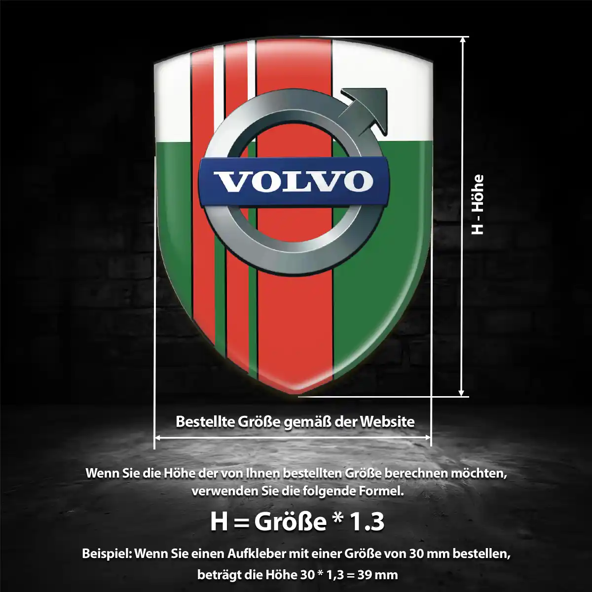 Volvo Aufkleber 3D Gel Wappen Auto Hochwertiges Harz