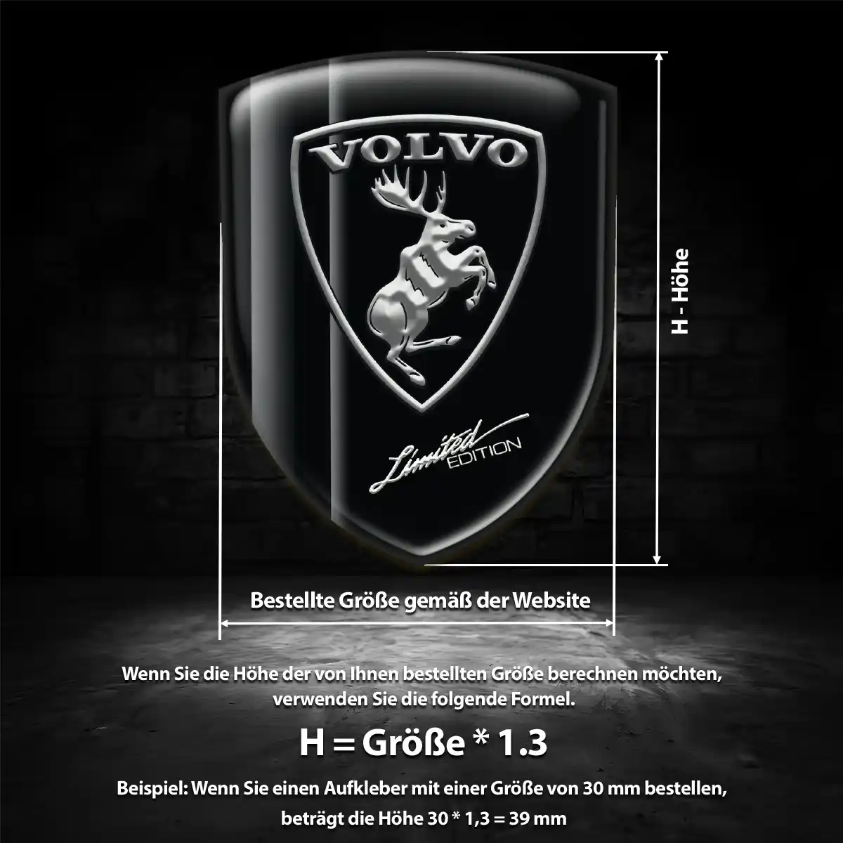 Volvo Aufkleber 3D Gel Wappen Auto Interieurdesign