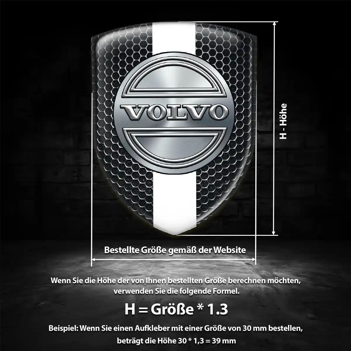 Volvo Aufkleber 3D Gel Wappen Auto Tuningfahrzeug