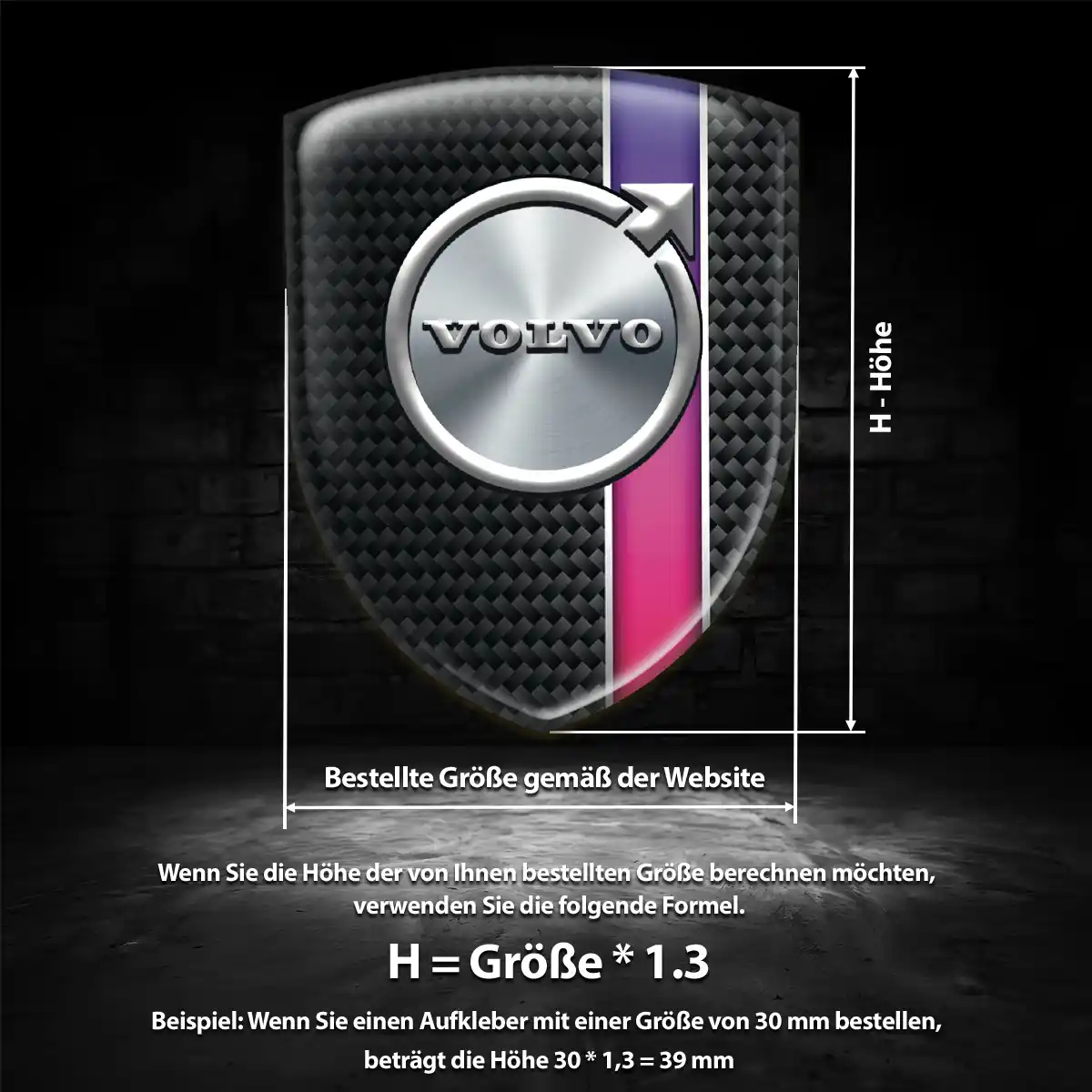 Volvo Aufkleber 3D Gel Wappen Elegantes Design