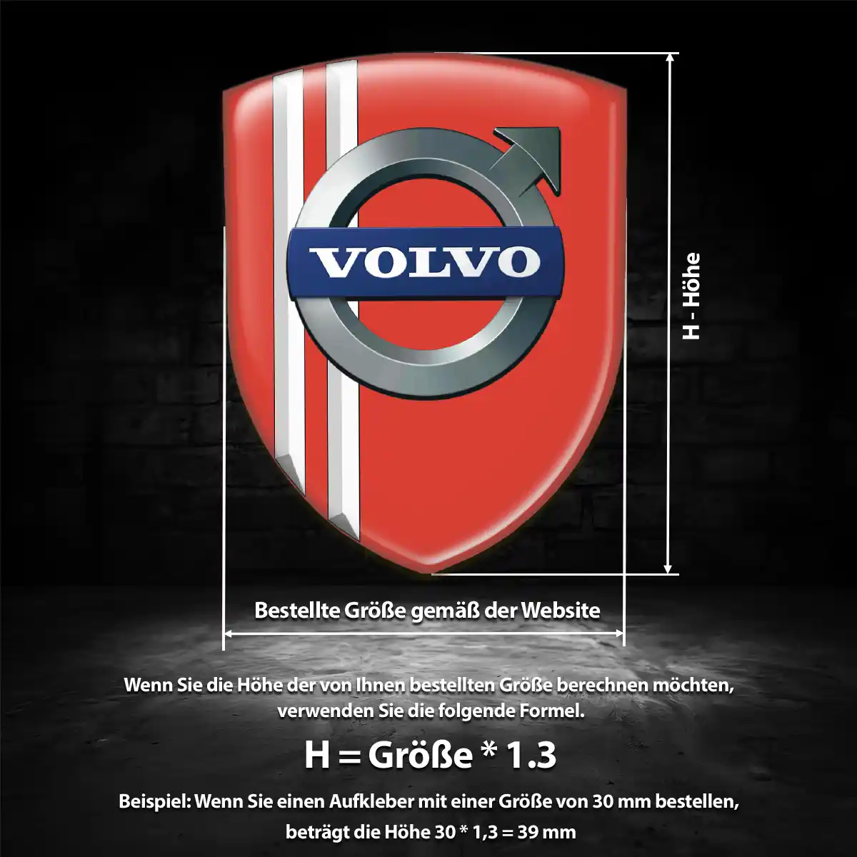 Volvo Aufkleber 3D Gel Wappen Erstklassige Qualität