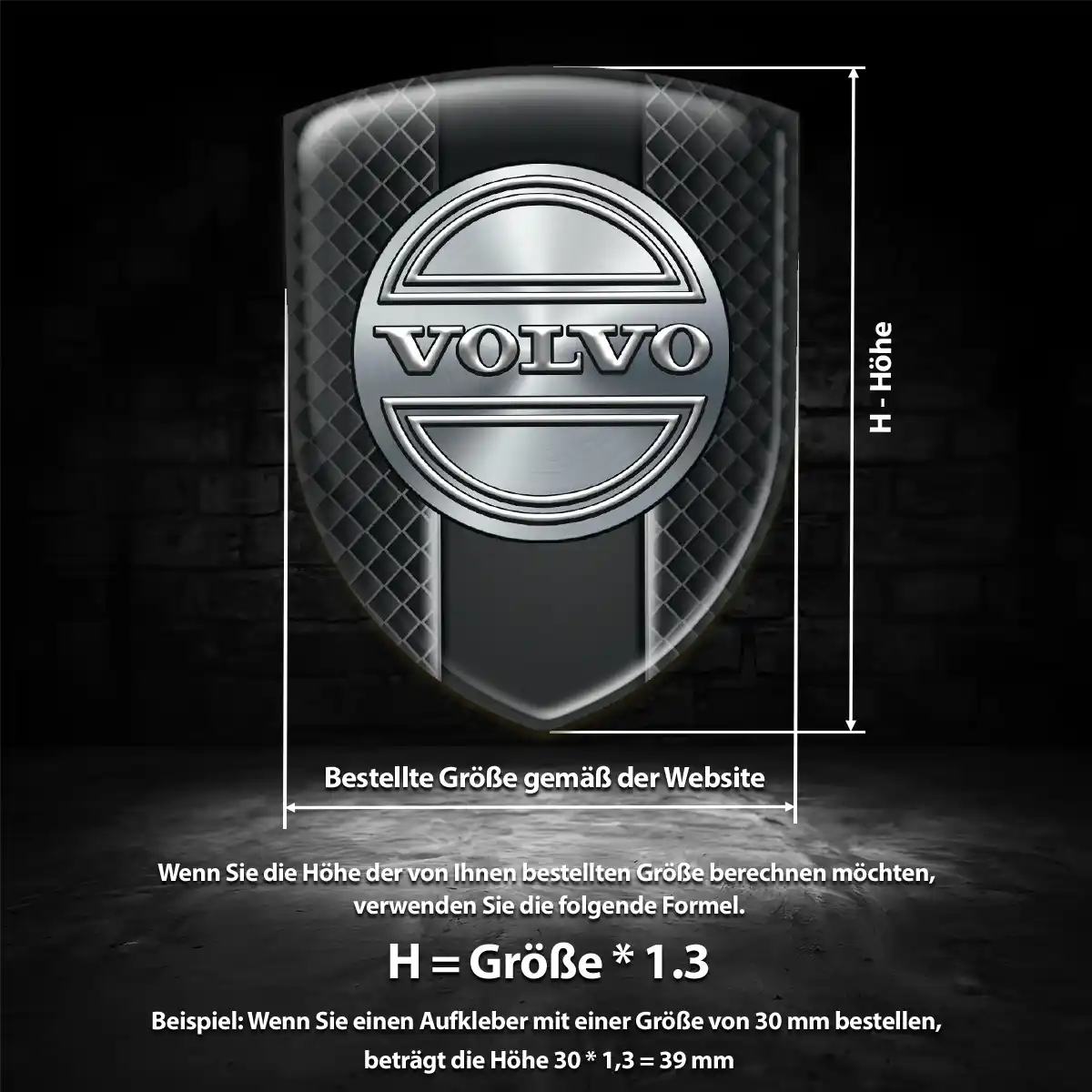 Volvo Aufkleber 3D Gel Wappen Modernes Design