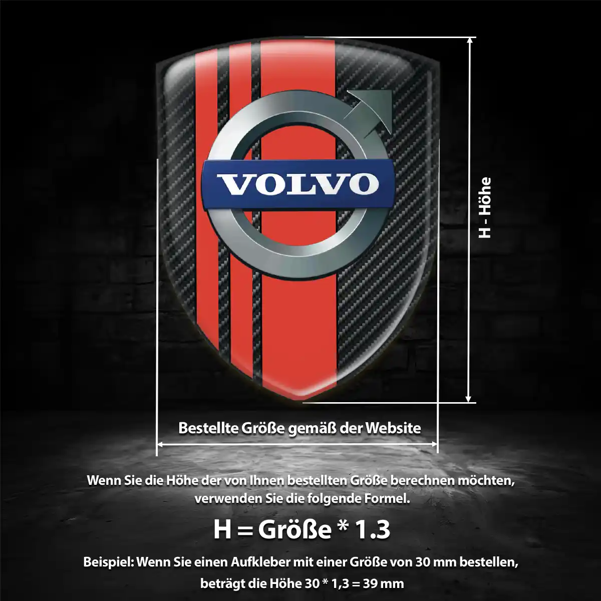 Volvo Aufkleber 3D Gel Wappen Premiumqualität