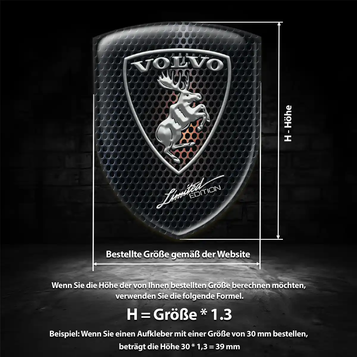 Volvo Aufkleber 3D Gel Wappen Stilvolles Design