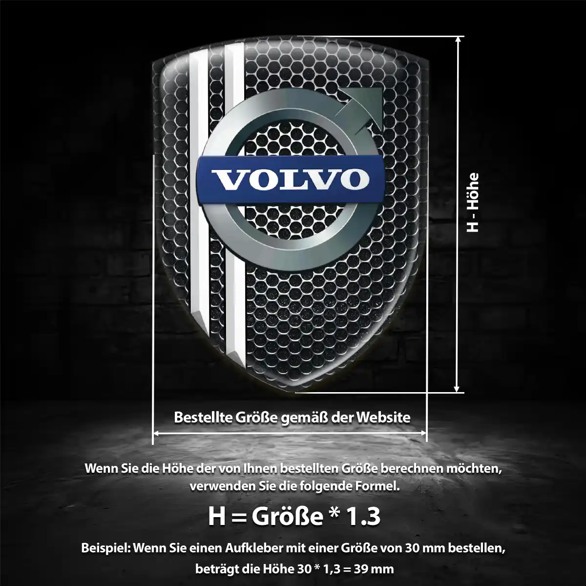 Volvo Aufkleber 3D Gel Wappen Tuningfahrzeug