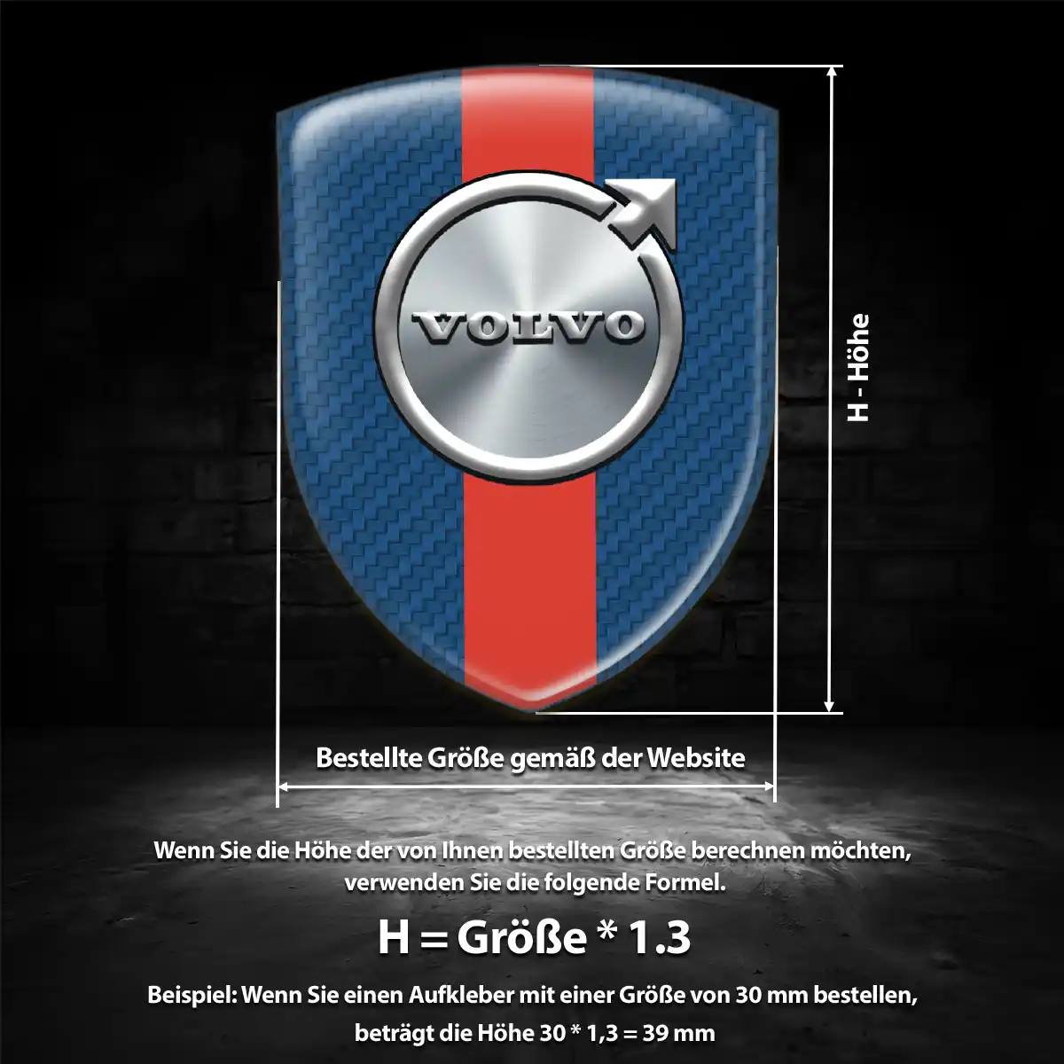 Volvo Aufkleber Emblem Premiumqualität