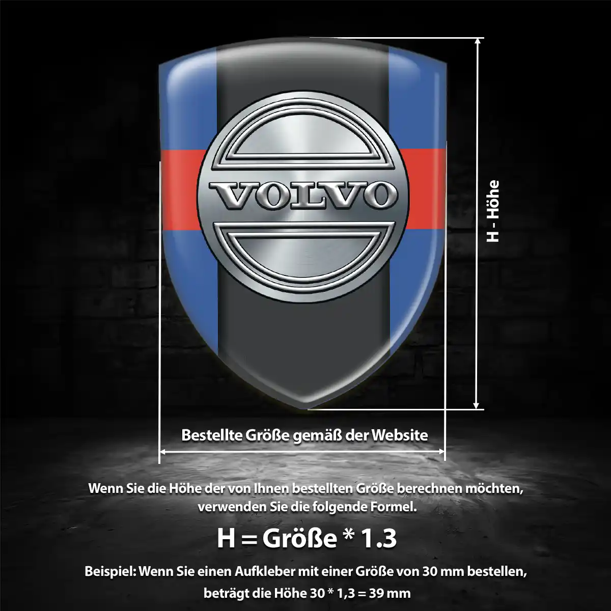 Volvo Aufkleber Emblem Wappen Auto Hochwertiges Harz