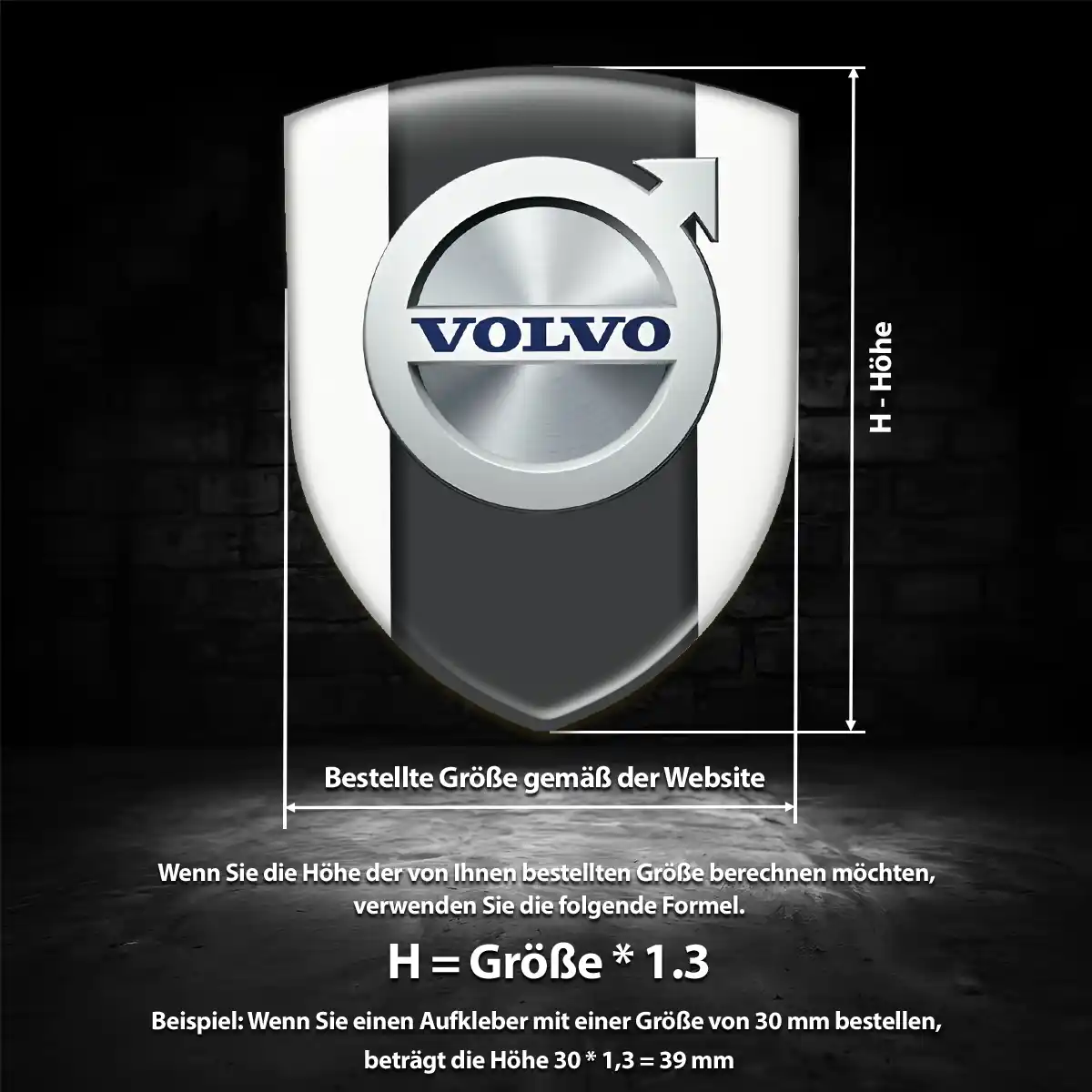 Volvo Aufkleber Emblem Wappen Premium-Edition