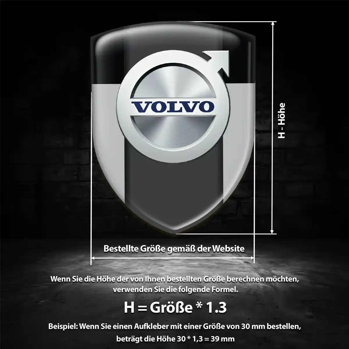 Volvo Aufkleber Silikon Embleme Edles Design